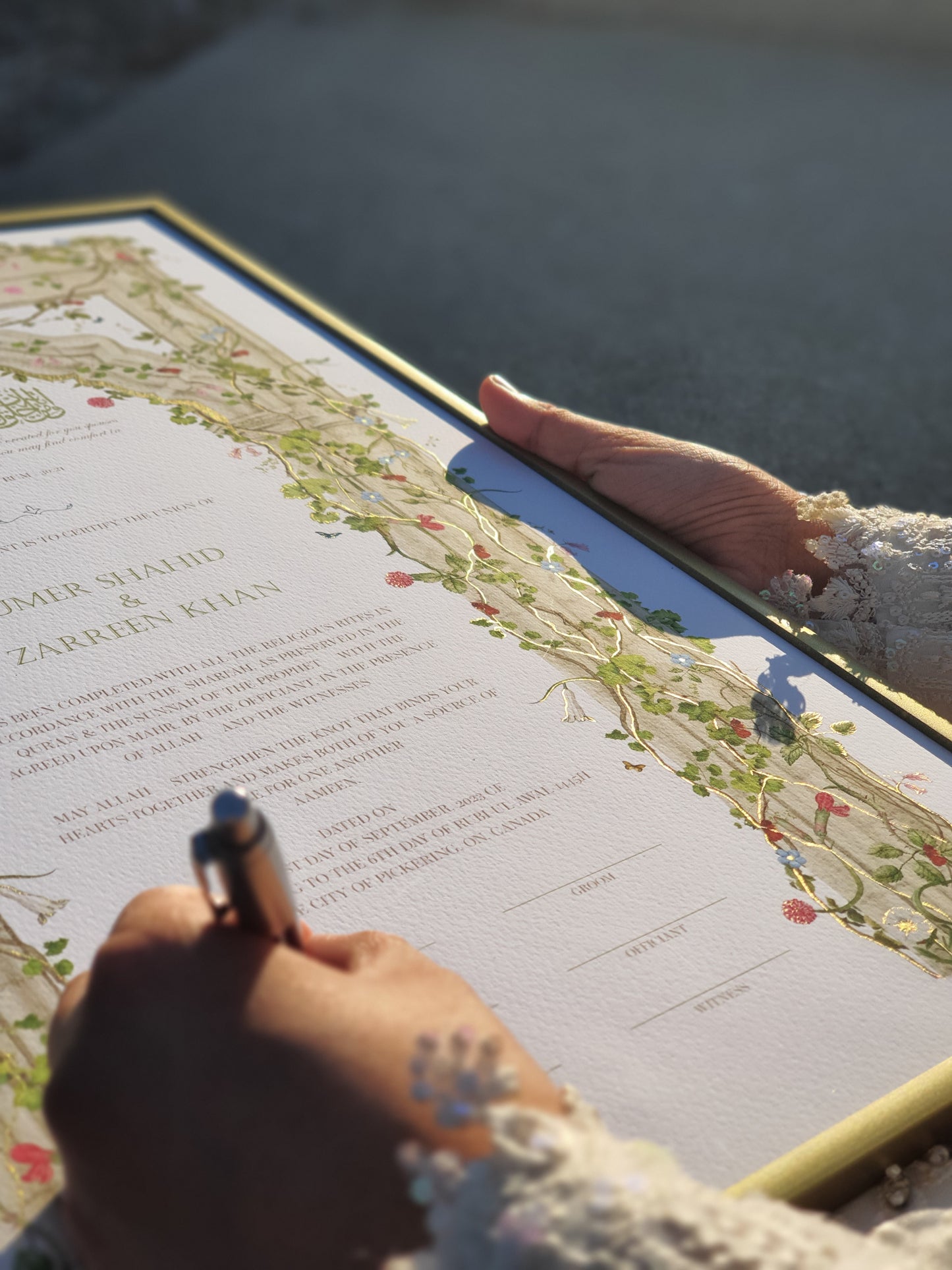 Ruh - Gold Embellished Nikah Certificate
