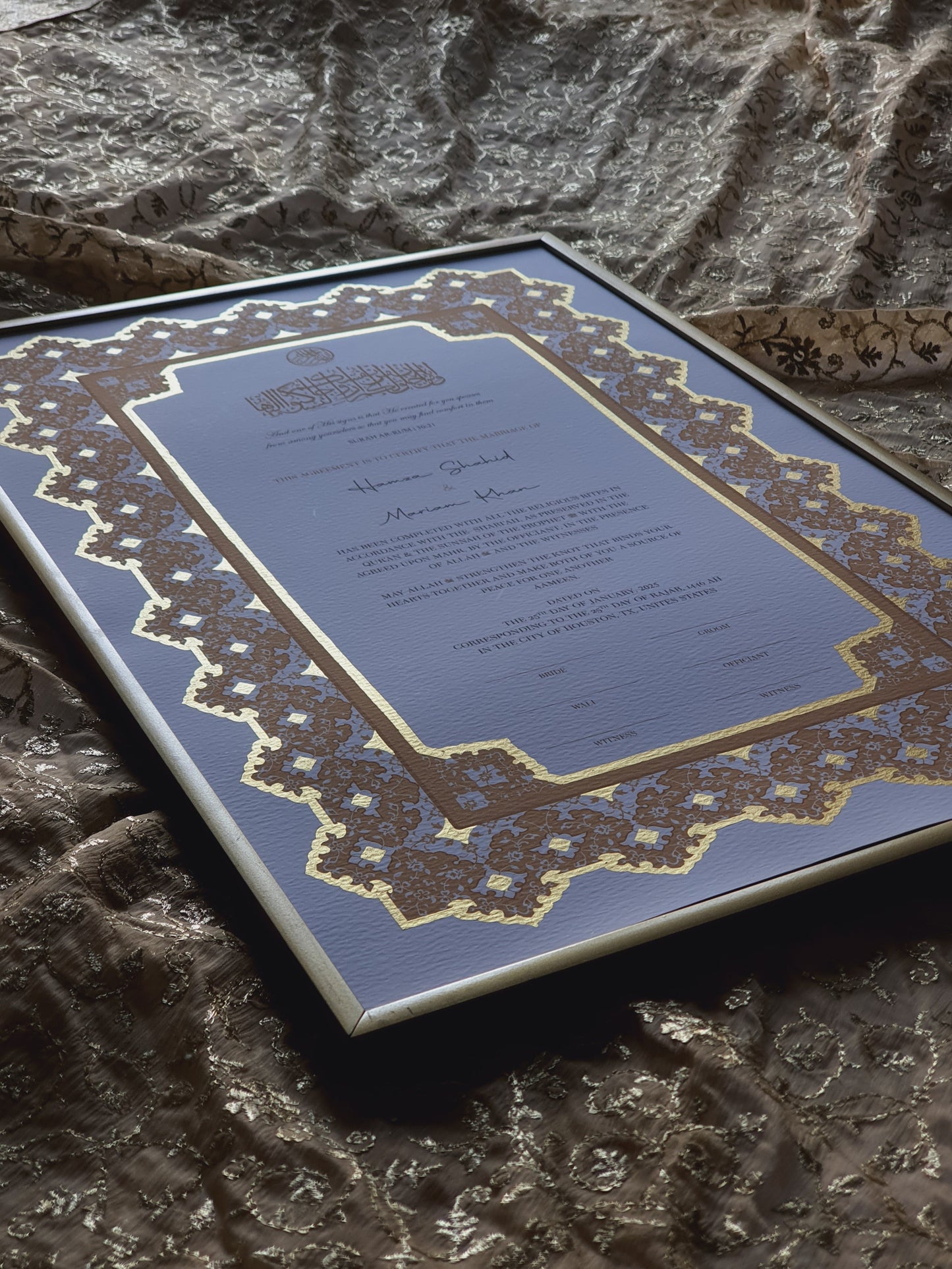 Zara - Gold Embellished Nikah Certificate