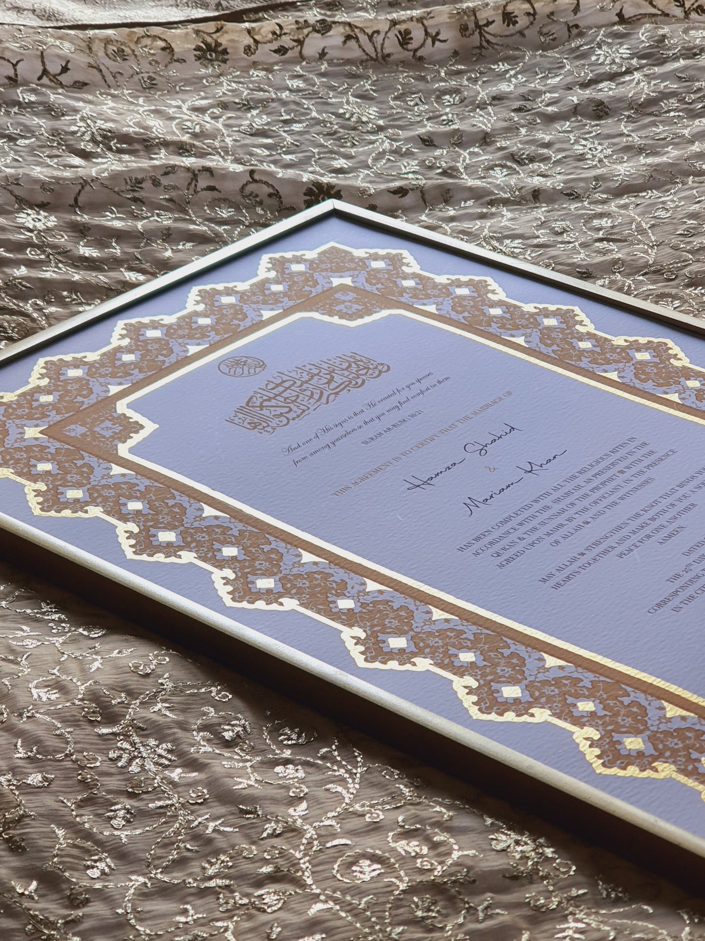 Zara - Gold Embellished Nikah Certificate