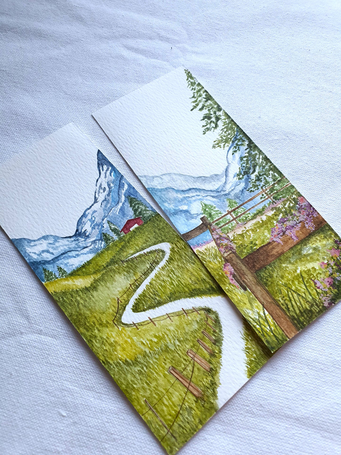 Between Fields and Sky | Hand Painted Book Mark