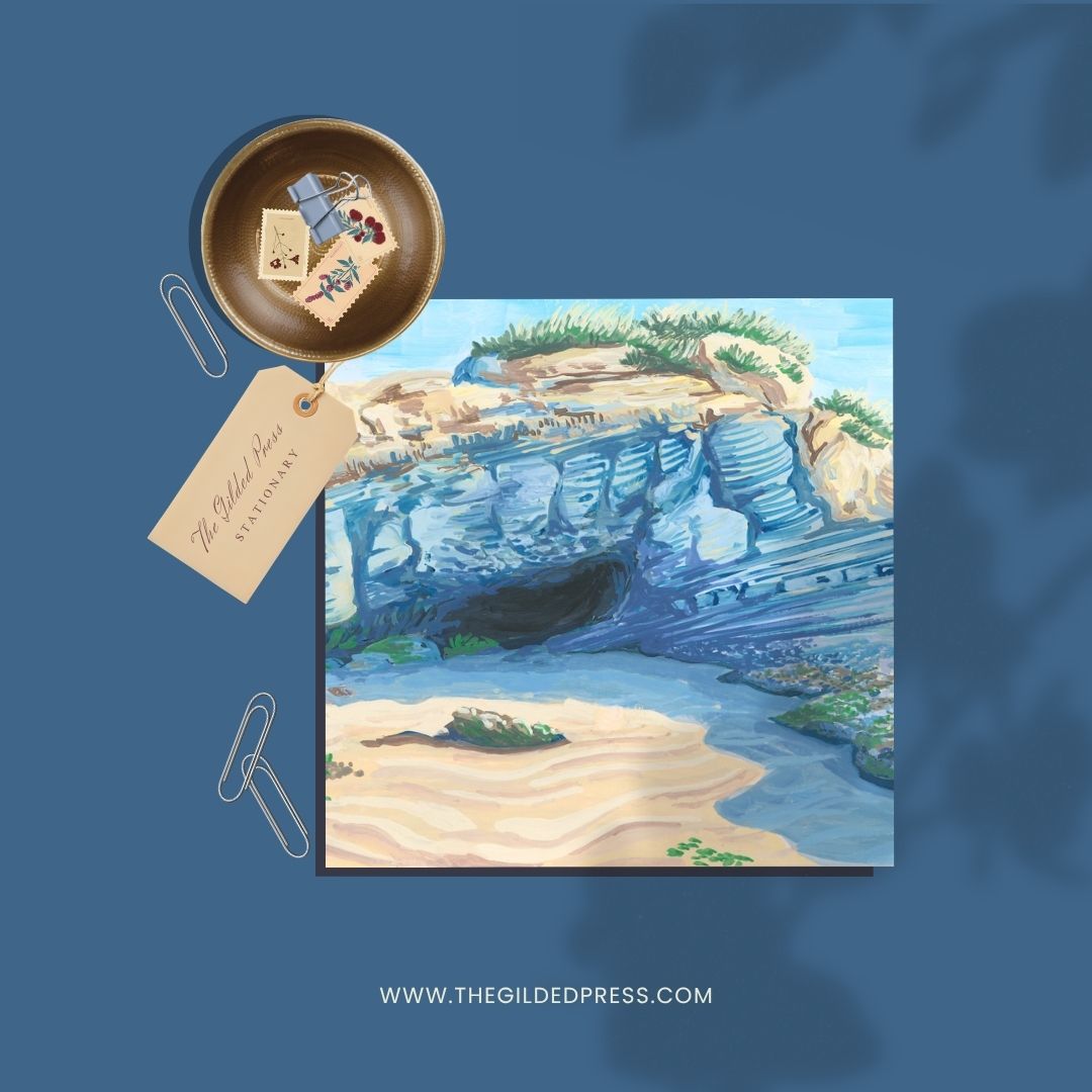 The Beach Illustration Note Card (Set of 4)