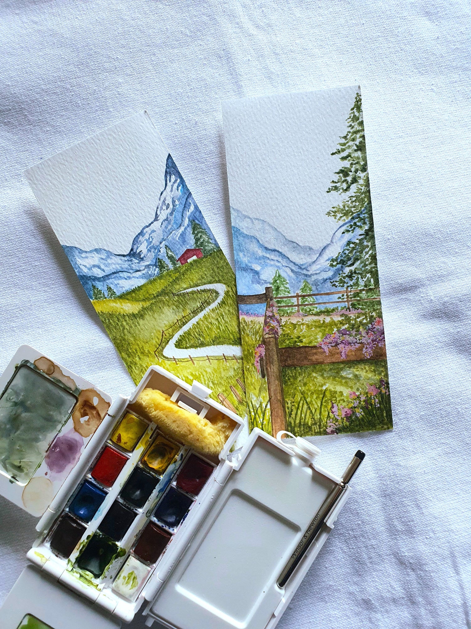 hand painted water colour bookmark