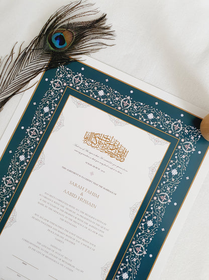 Emerald Elegance - Nikah Certificate