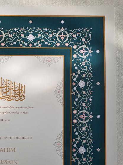 Emerald Elegance - Nikah Certificate