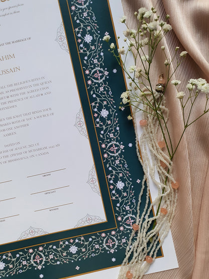 Emerald Elegance - Nikah Certificate