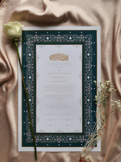 Emerald Elegance - Nikah Certificate