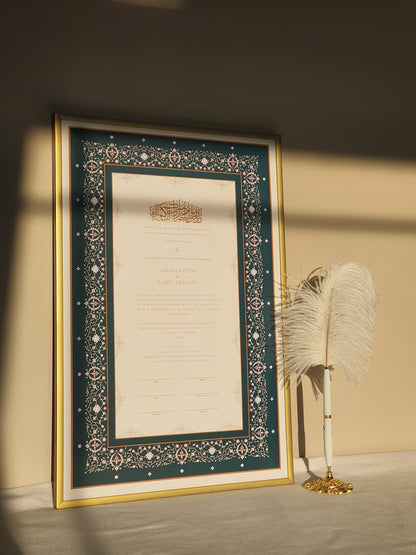Emerald Elegance - Nikah Certificate