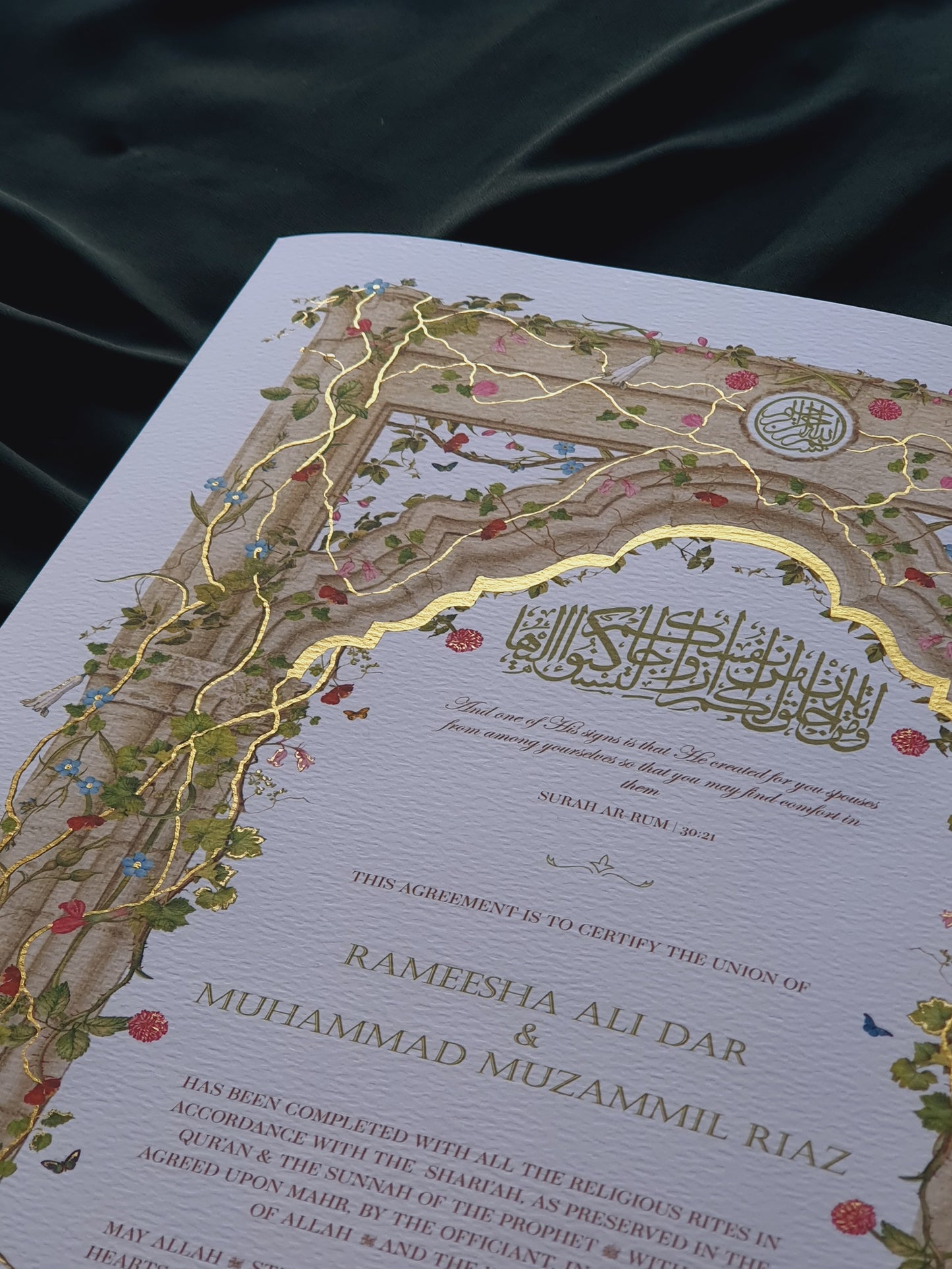 Ruh - Gold Embellished Nikah Certificate