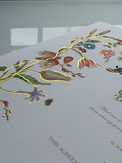 Botanical - Gold Embellished Nikah Certificate