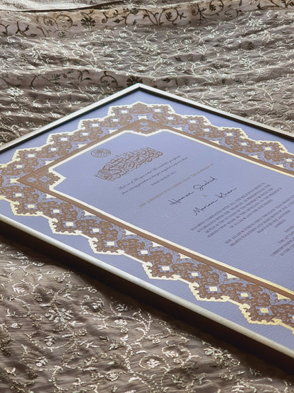 Zara - Gold Embellished Nikah Certificate