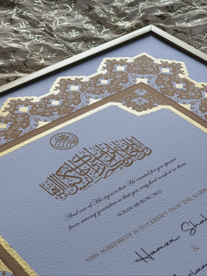 Zara - Gold Embellished Nikah Certificate