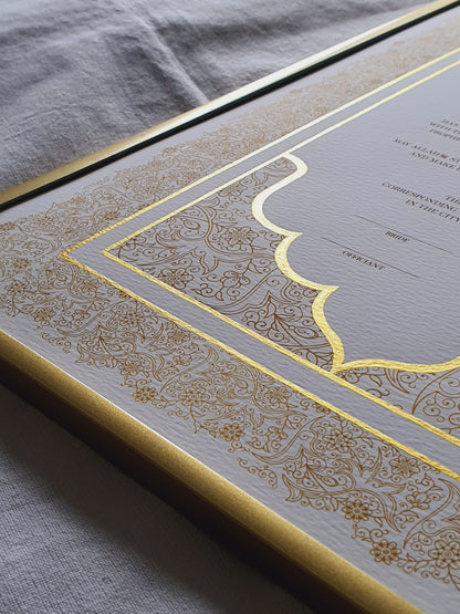Wahaj - Gold Embellished Nikah Certificate