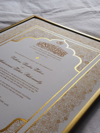 Wahaj - Gold Embellished Nikah Certificate