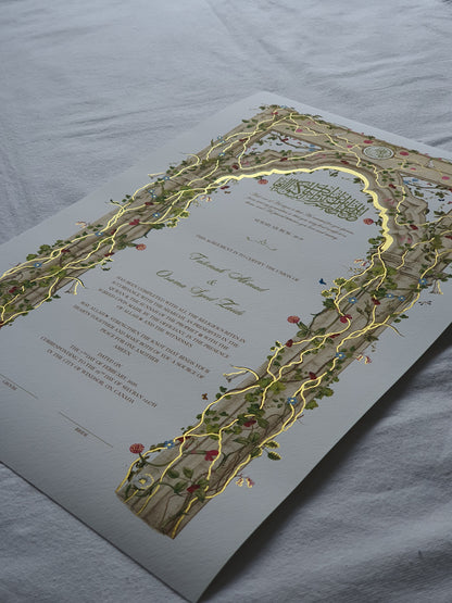 Ruh - Gold Embellished Nikah Certificate