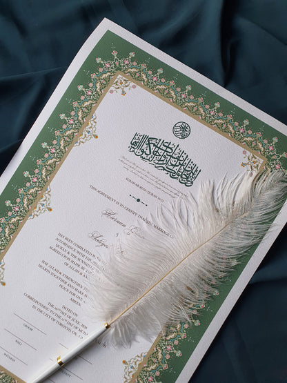 Amira - Mossy Green Nikah Certificate