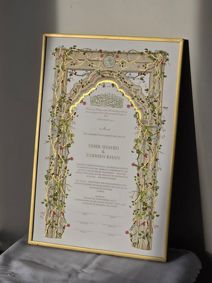 Ruh - Gold Embellished Nikah Certificate