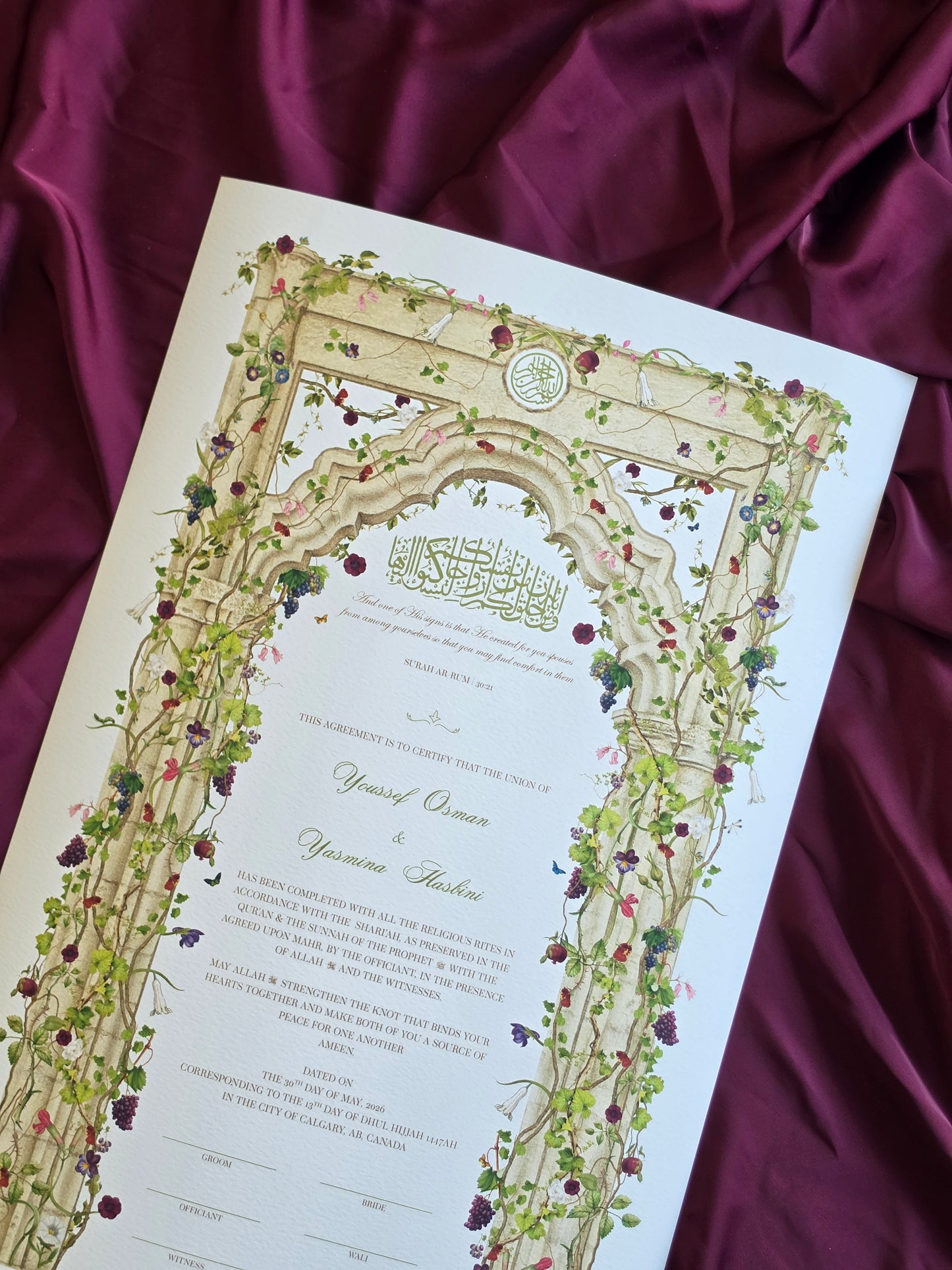 Fruits of Jannah - Nikah Certificate