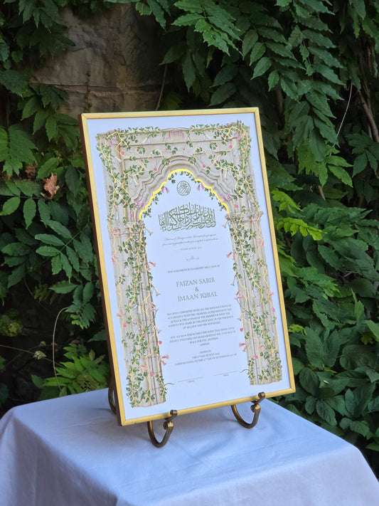 In Bloom - Gold Embellished Nikah Certificate