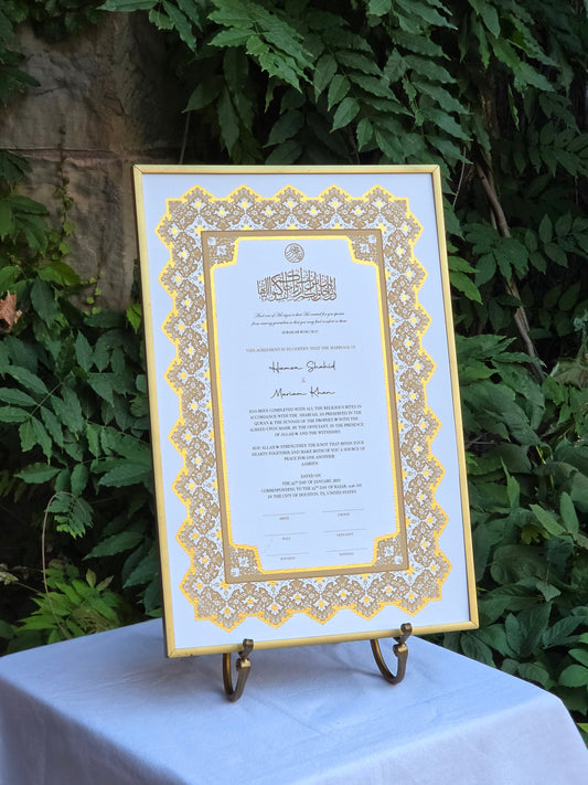 Zara - Gold Embellished Nikah Certificate