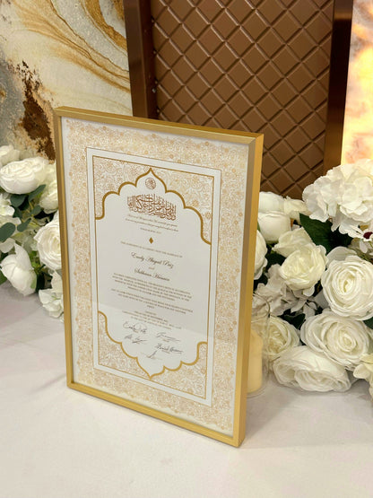 Wahaj - Gold Embellished Nikah Certificate