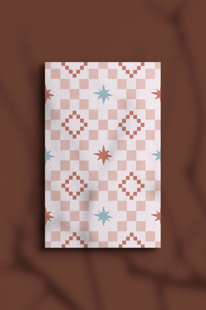 Pink Quilt Pattern Note Card (Set of 4)