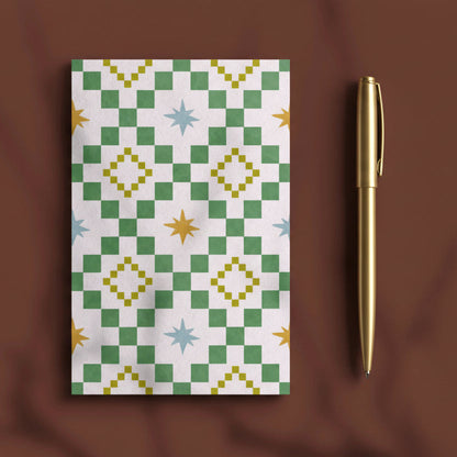 Green Quilt Pattern Note Card (Set of 4)