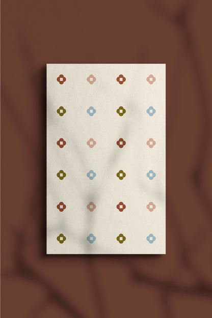 Floral Quilt Pattern Note Card (Set of 4)