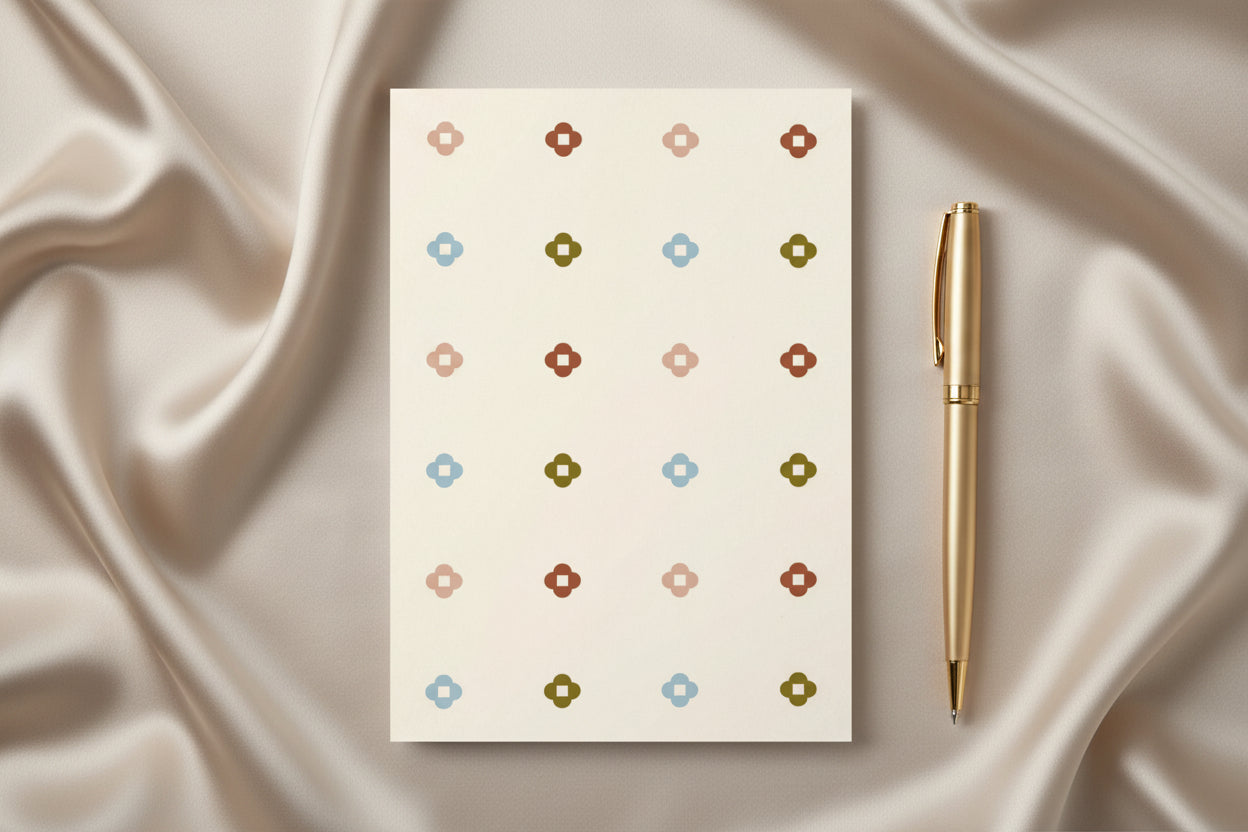 Floral Quilt Pattern Note Card (Set of 4)