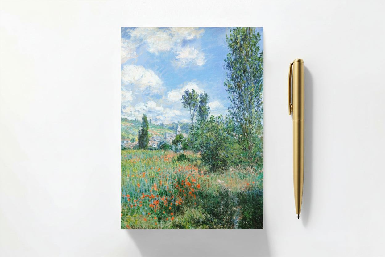 Monet Painting Note Card - View of Vetheuil (Set of 4)