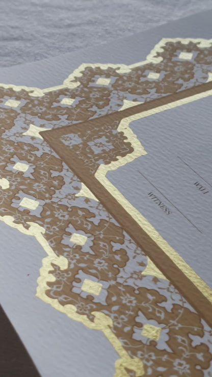 Zara - Gold Embellished Nikah Certificate