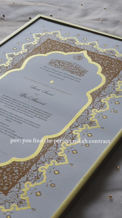 Noor - Gold Embellished Nikah Certificate
