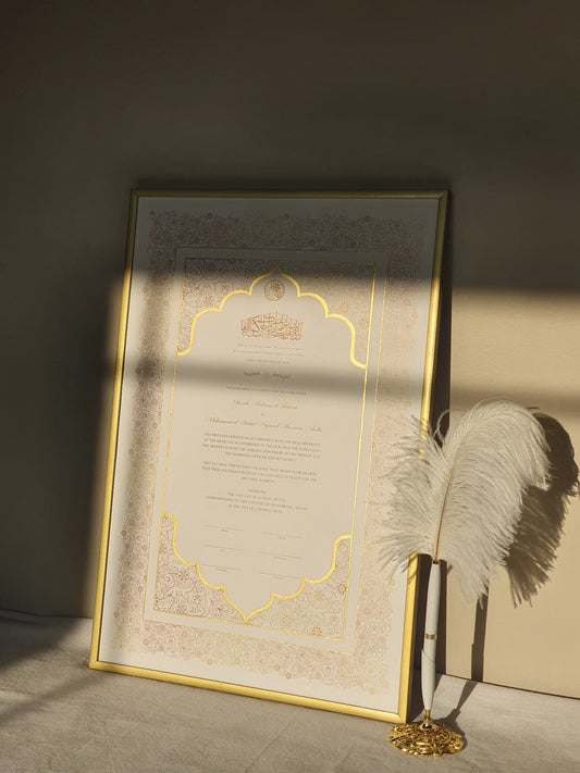 Wahaj - Gold Embellished Nikah Certificate